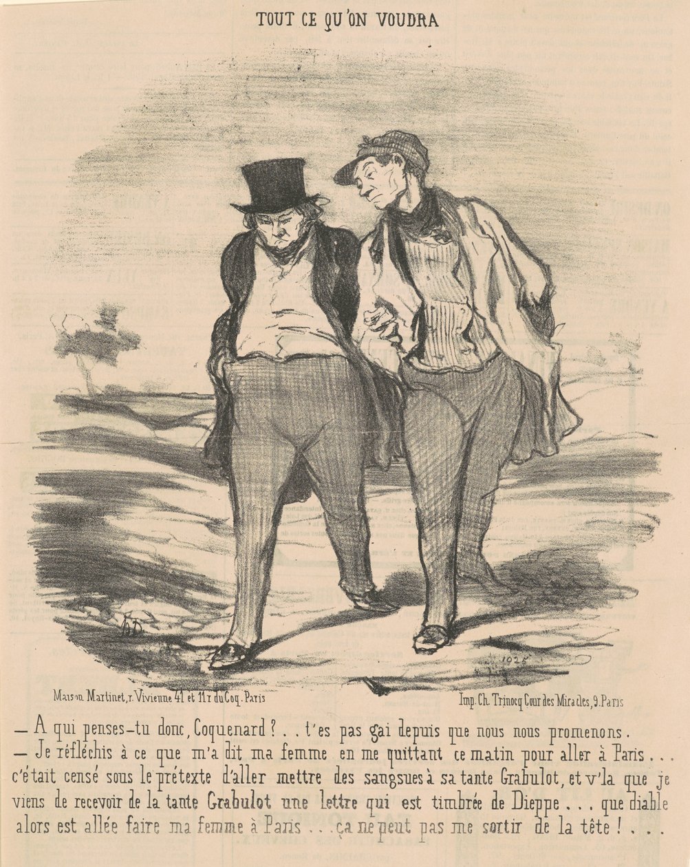 Em quem você está pensando, seu patife? ... de Honoré Daumier