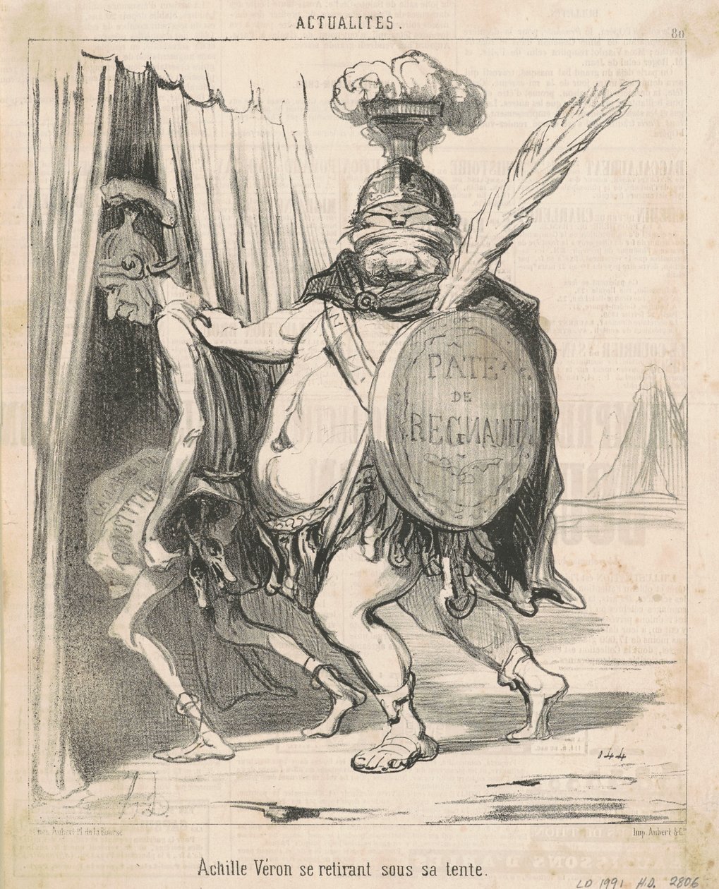 Achille Vèron retirando-se para sua tenda de Honoré Daumier