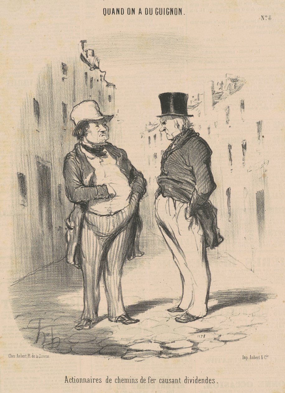 Acionistas ferroviários causando dividendos de Honoré Daumier