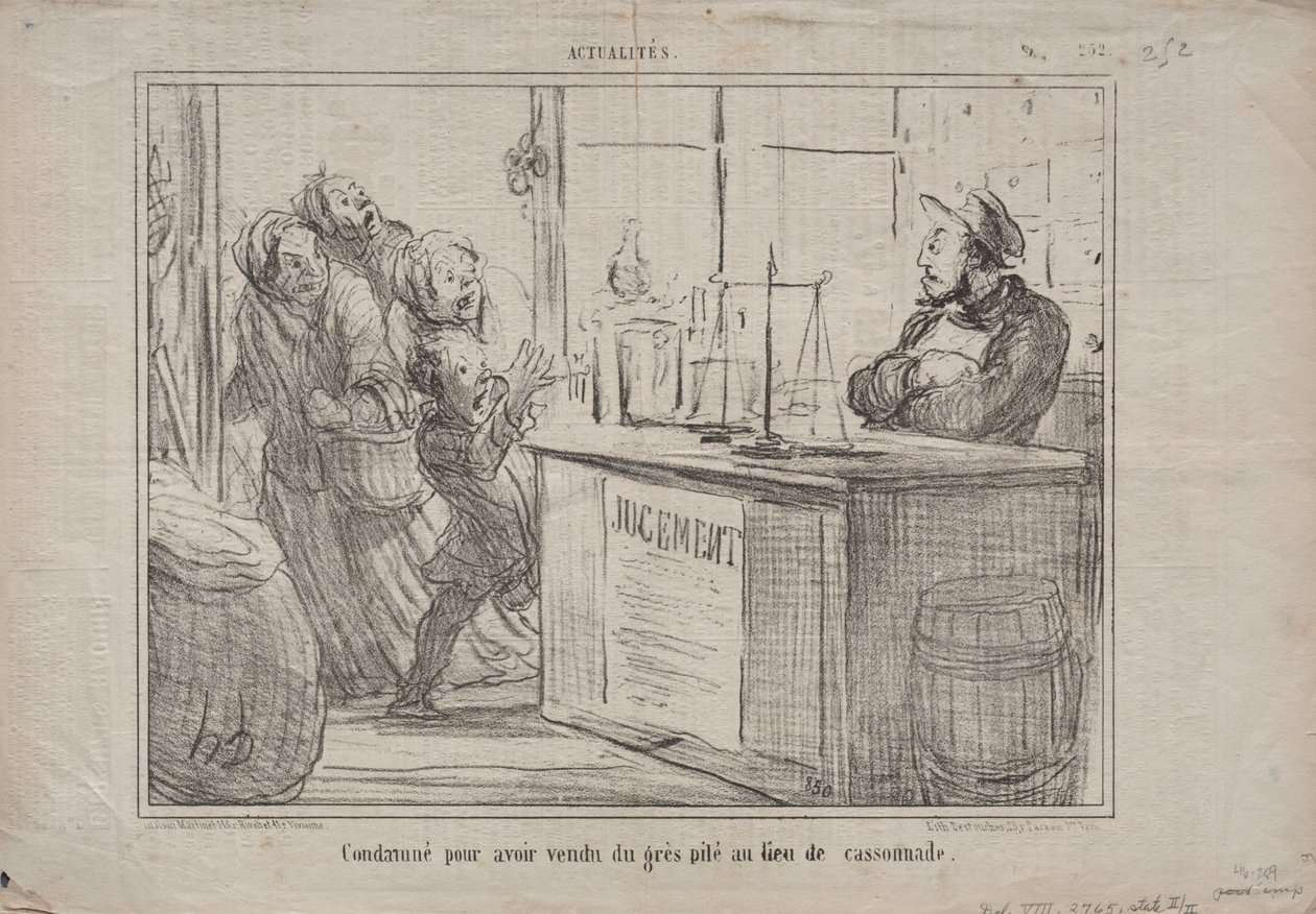 Atualidades (nº 252): Condenado por ter vendido um monte de areia em vez de açúcar mascavo úmido de Honoré Daumier