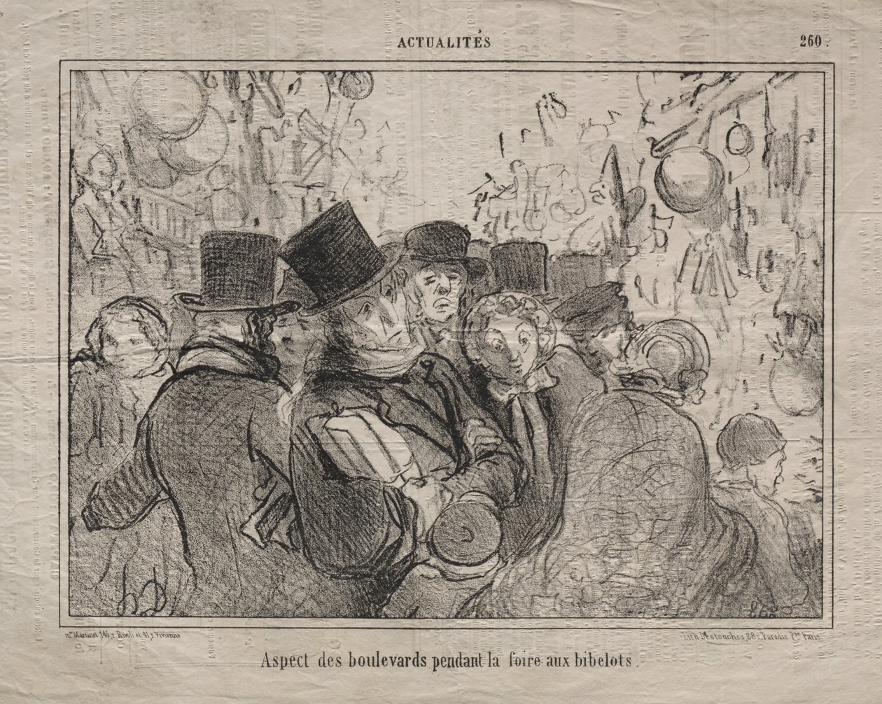 Atualidades (nº 260): Vista das avenidas durante um mercado de bugigangas de Honoré Daumier