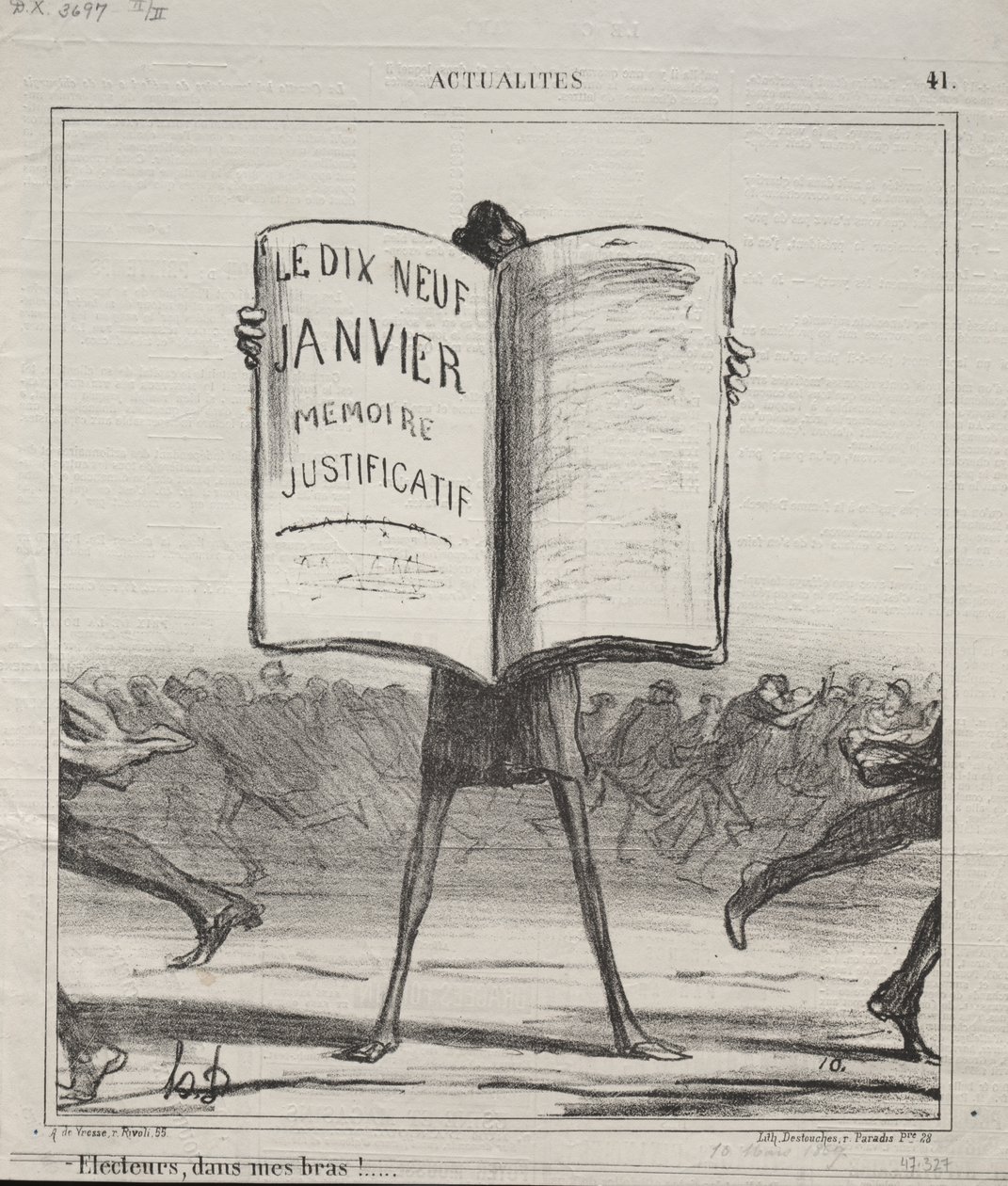 Atualidades (nº 41): Eleitores, em meus braços!... de Honoré Daumier
