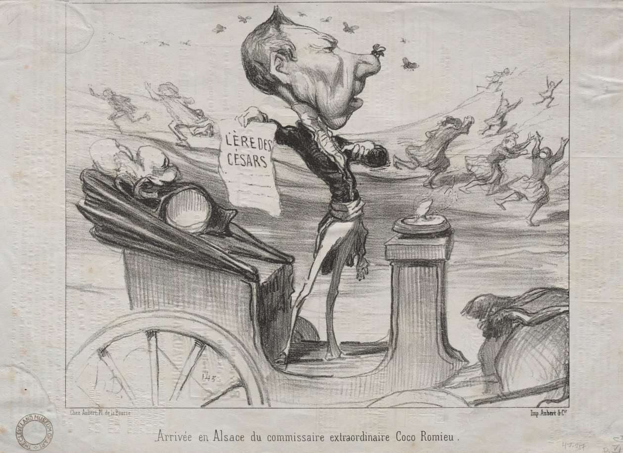 Atualidades nº 81: A chegada à Alsácia do comissário extraordinário Coco Romieu, 1850. de Honoré Daumier