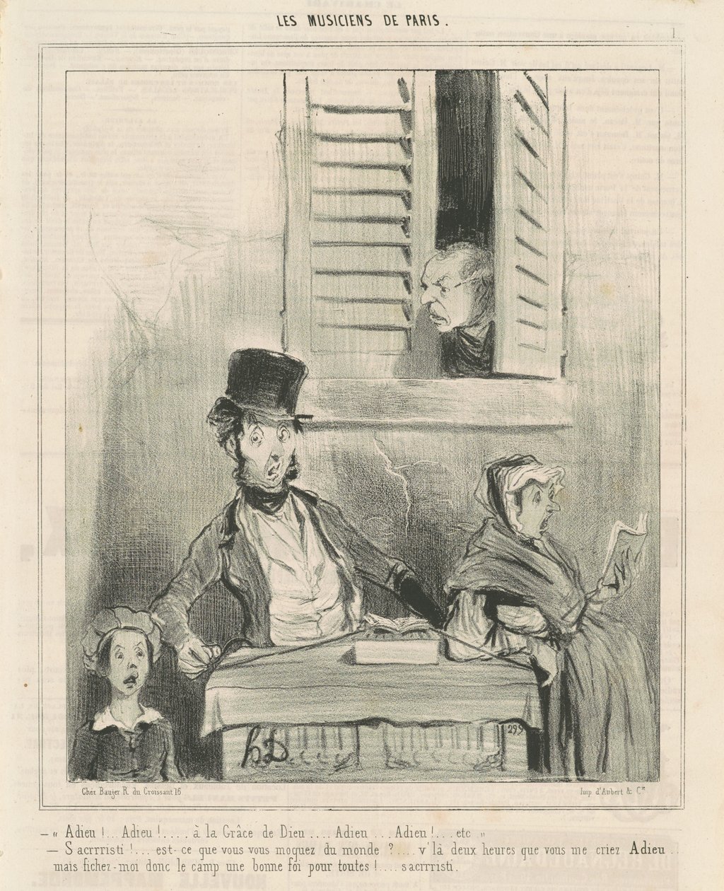 Adeus! ... Com a graça de Deus ... de Honoré Daumier