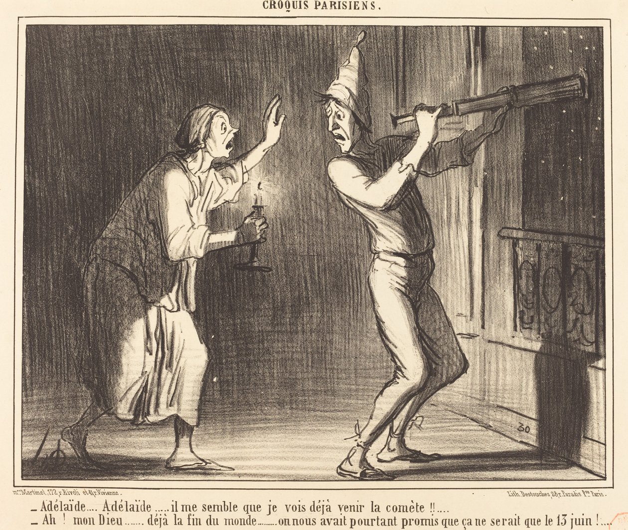Adelaide...Adelaide...il me semble que je vois deja venir la comète !!... de Honoré Daumier