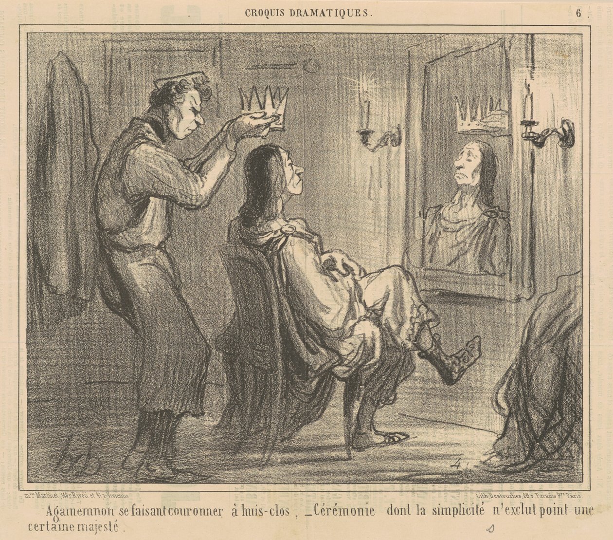 Agamenon sendo coroado a portas fechadas de Honoré Daumier