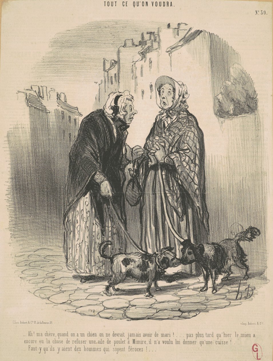Ah! Minha querida, quando você tem um cachorro... de Honoré Daumier