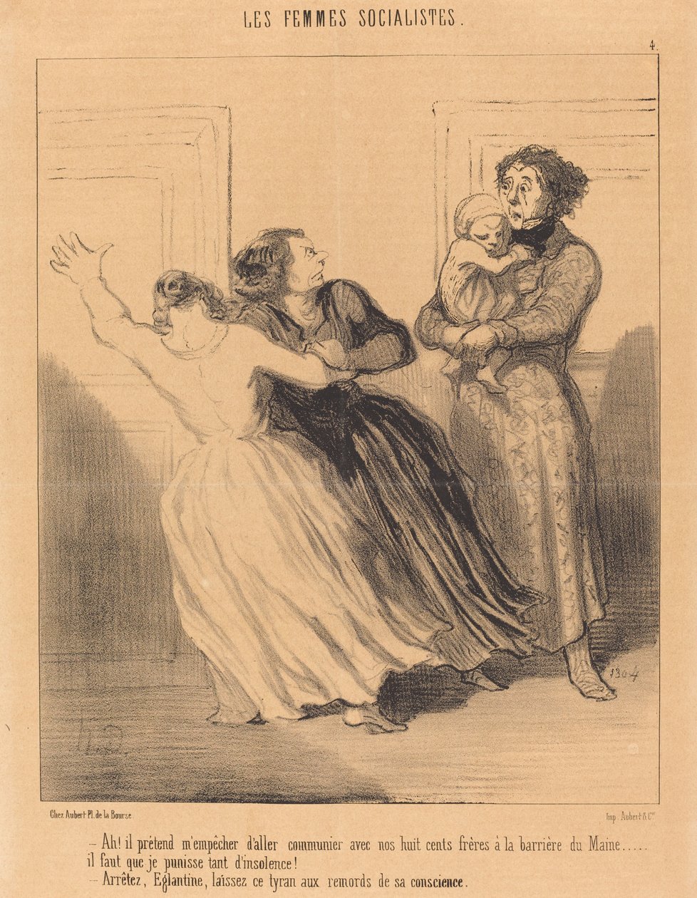 Ah! ele finge me impedir de ir... de Honoré Daumier