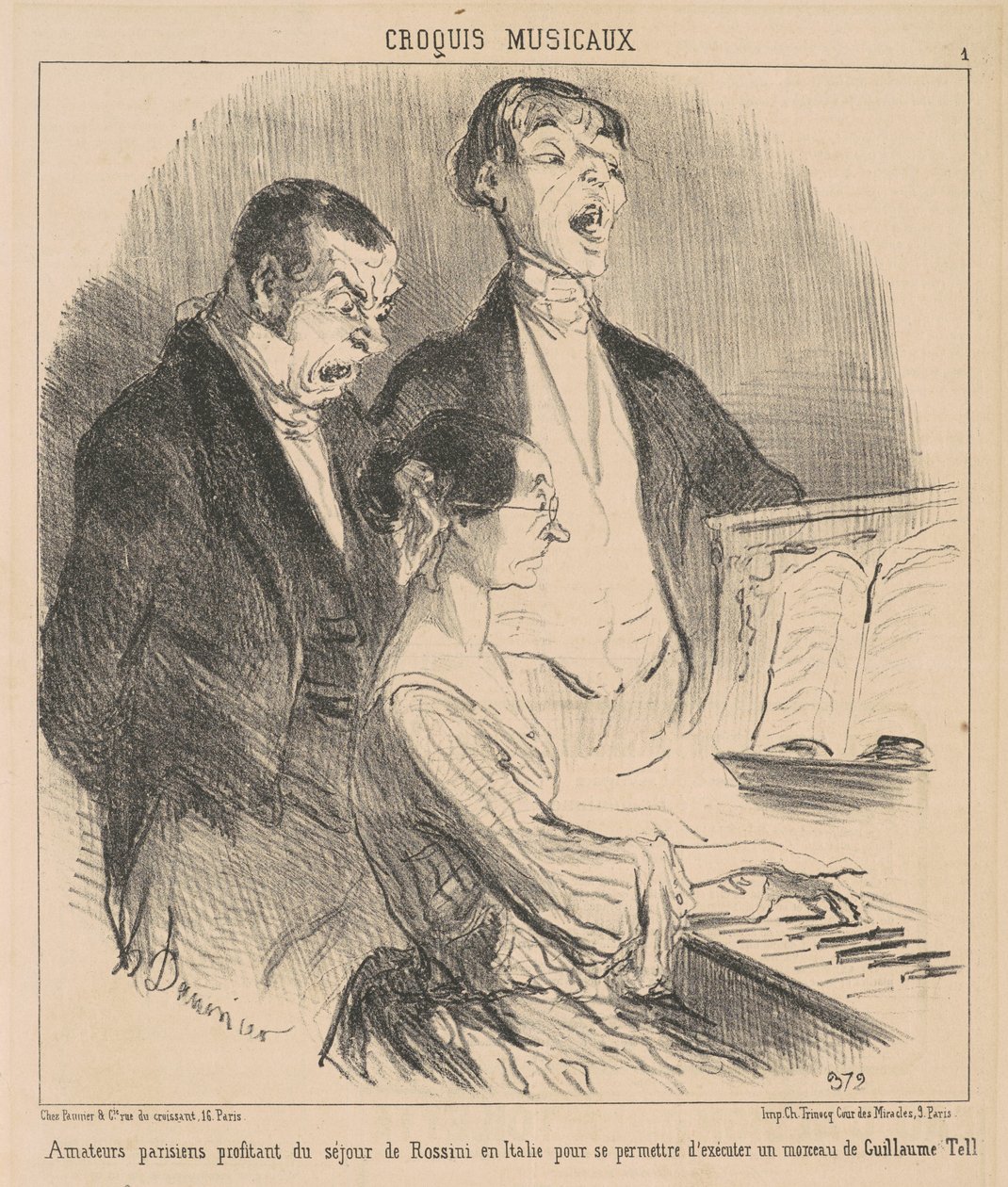 Amadores parisienses aproveitam a estadia de Rossini de Honoré Daumier