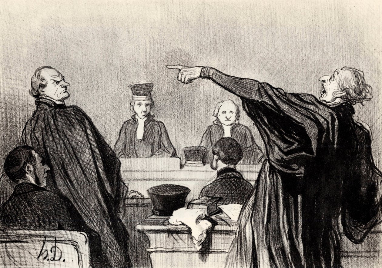 Um advogado que está evidentemente totalmente convencido..., 1845. de Honoré Daumier
