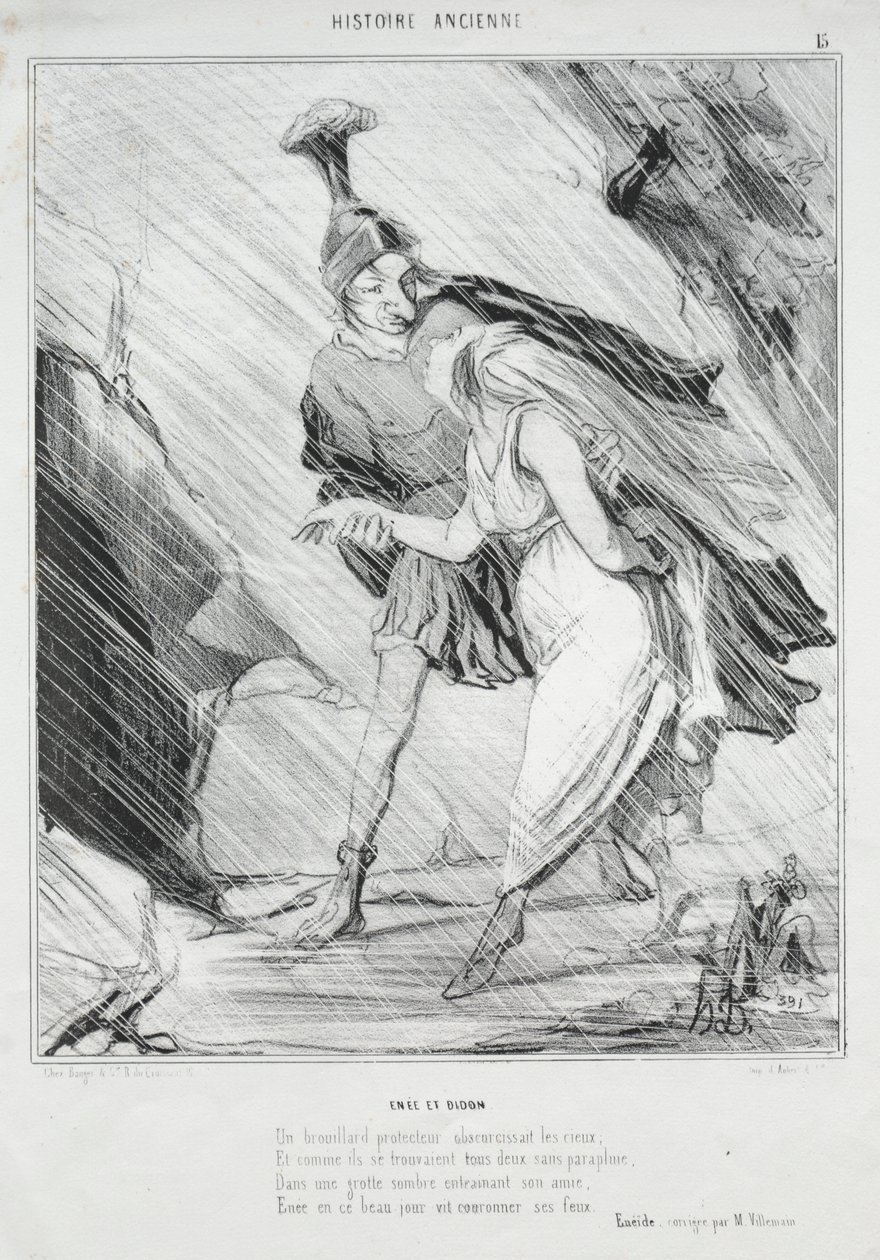 História Antiga (ilustração 15): Enéias e Dido de Honoré Daumier