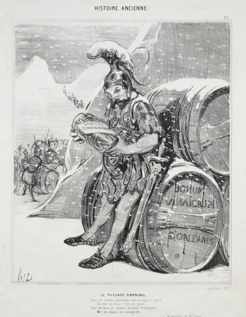 História Antiga, placa 28: A Passagem de Aníbal, 6 de outubro de 1842. de Honoré Daumier
