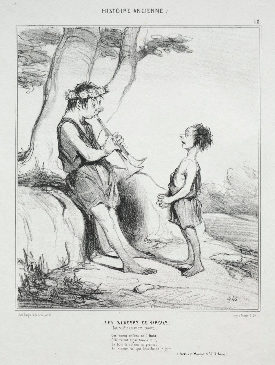 História Antiga, placa 48: Os Pastores de Virgílio de Honoré Daumier