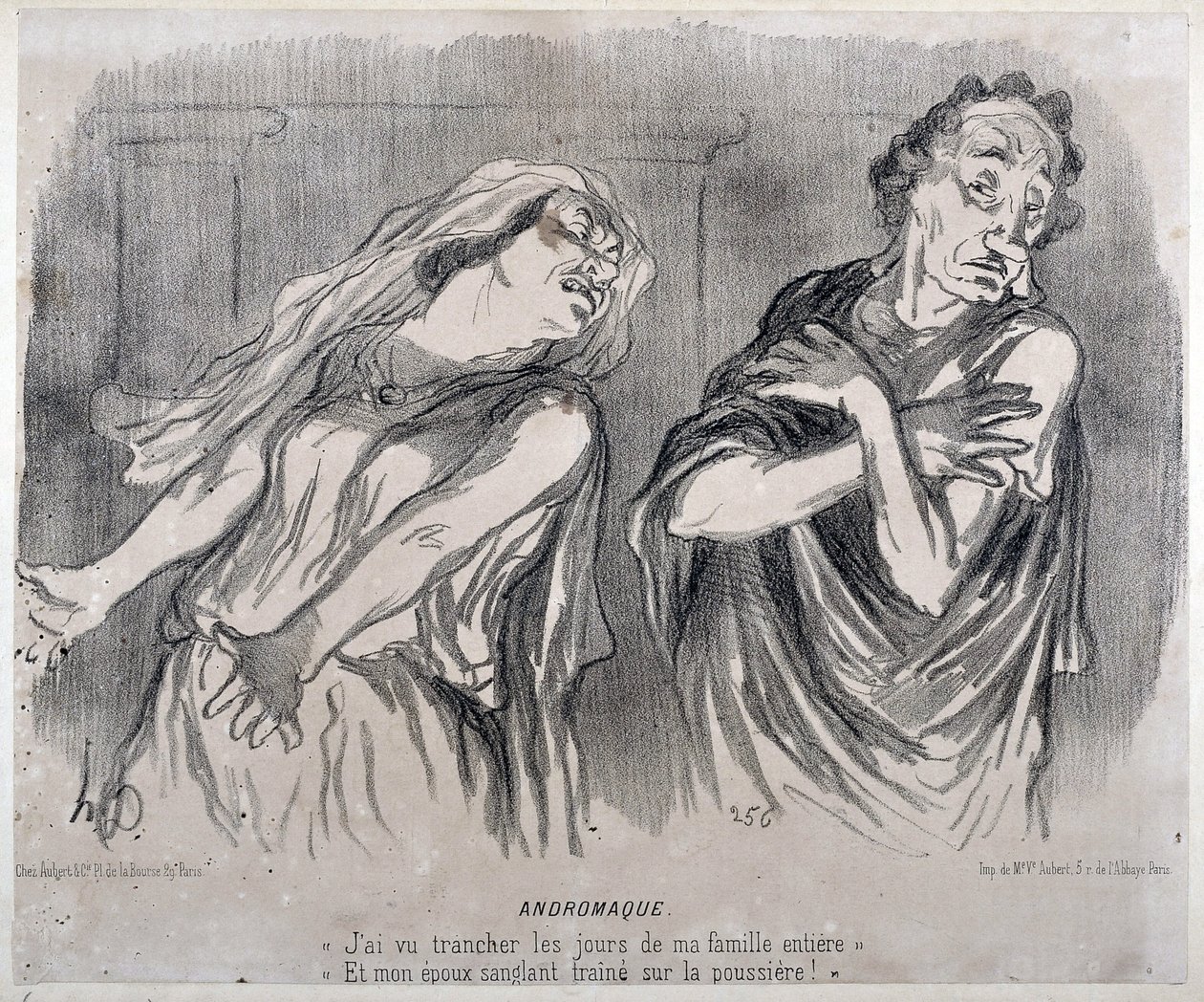Andromache Engraving by Honore Daumier (1808-1879) em "Le Charivari". Palais Longchamp, Musee des Beaux Arts de Marseille. de Honoré Daumier