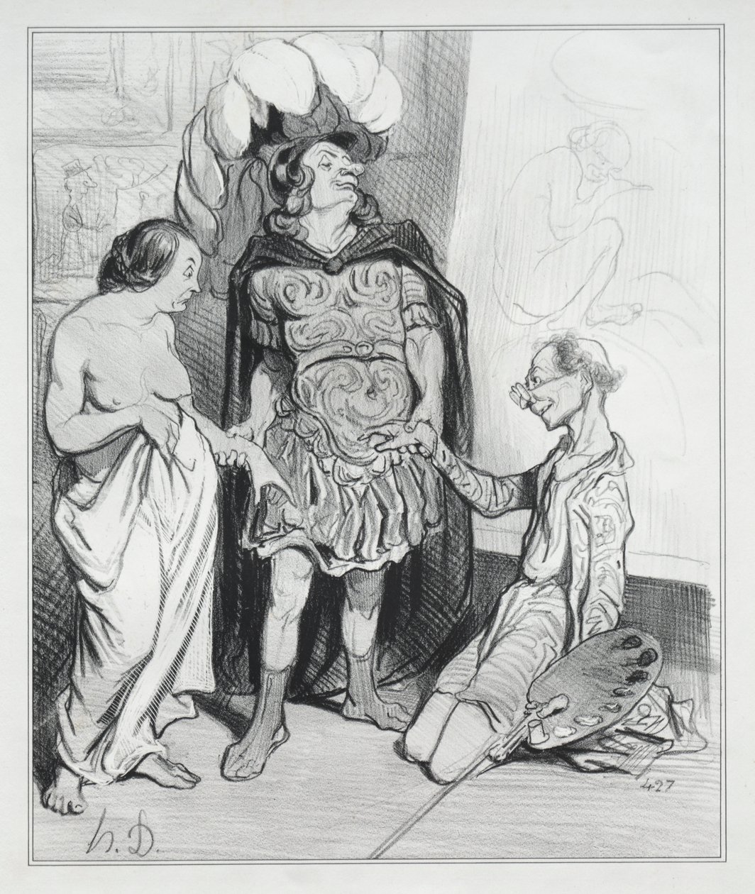 Apeles e Campaste de Honoré Daumier