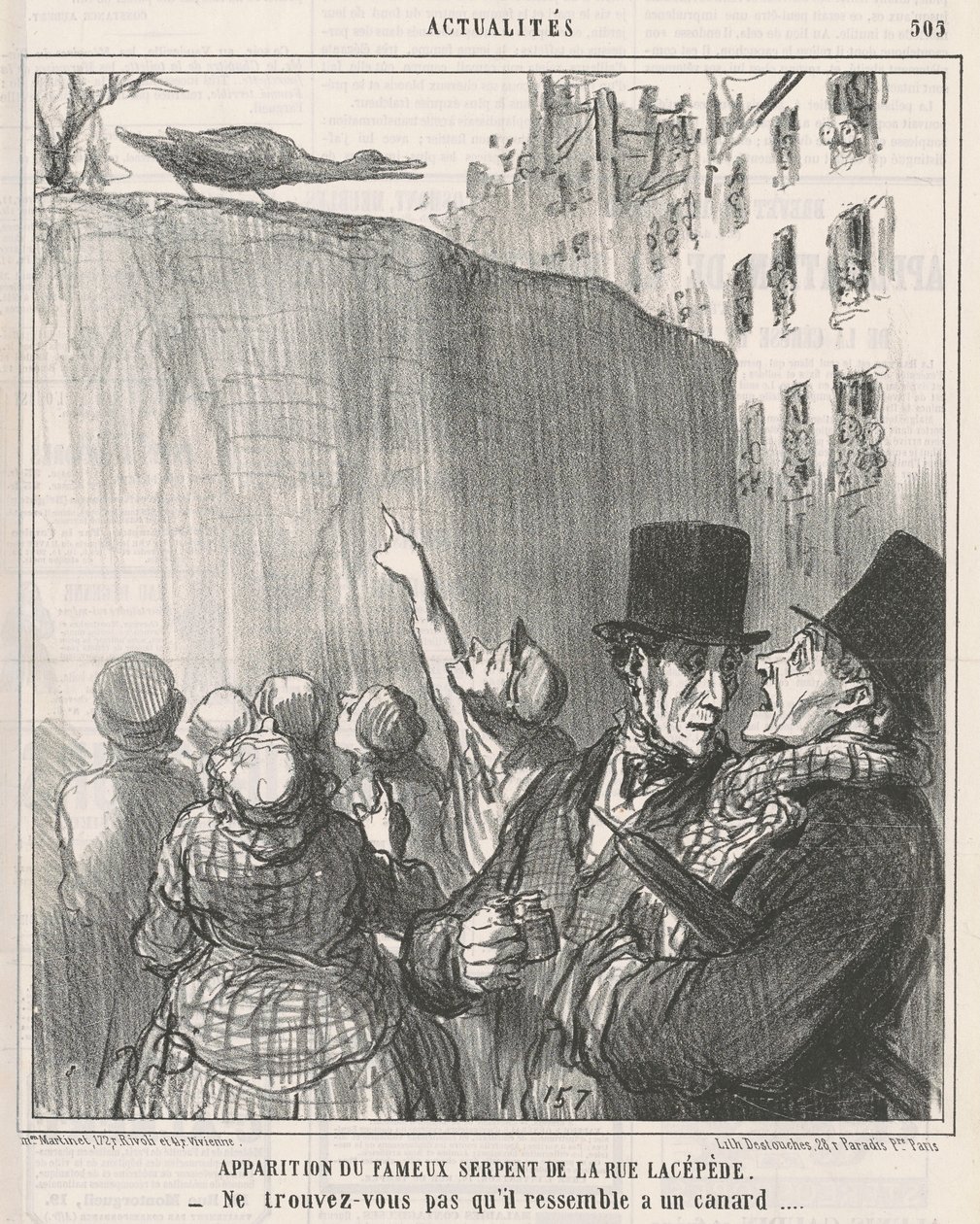 Aparecimento da... serpente da rue Lacépède de Honoré Daumier