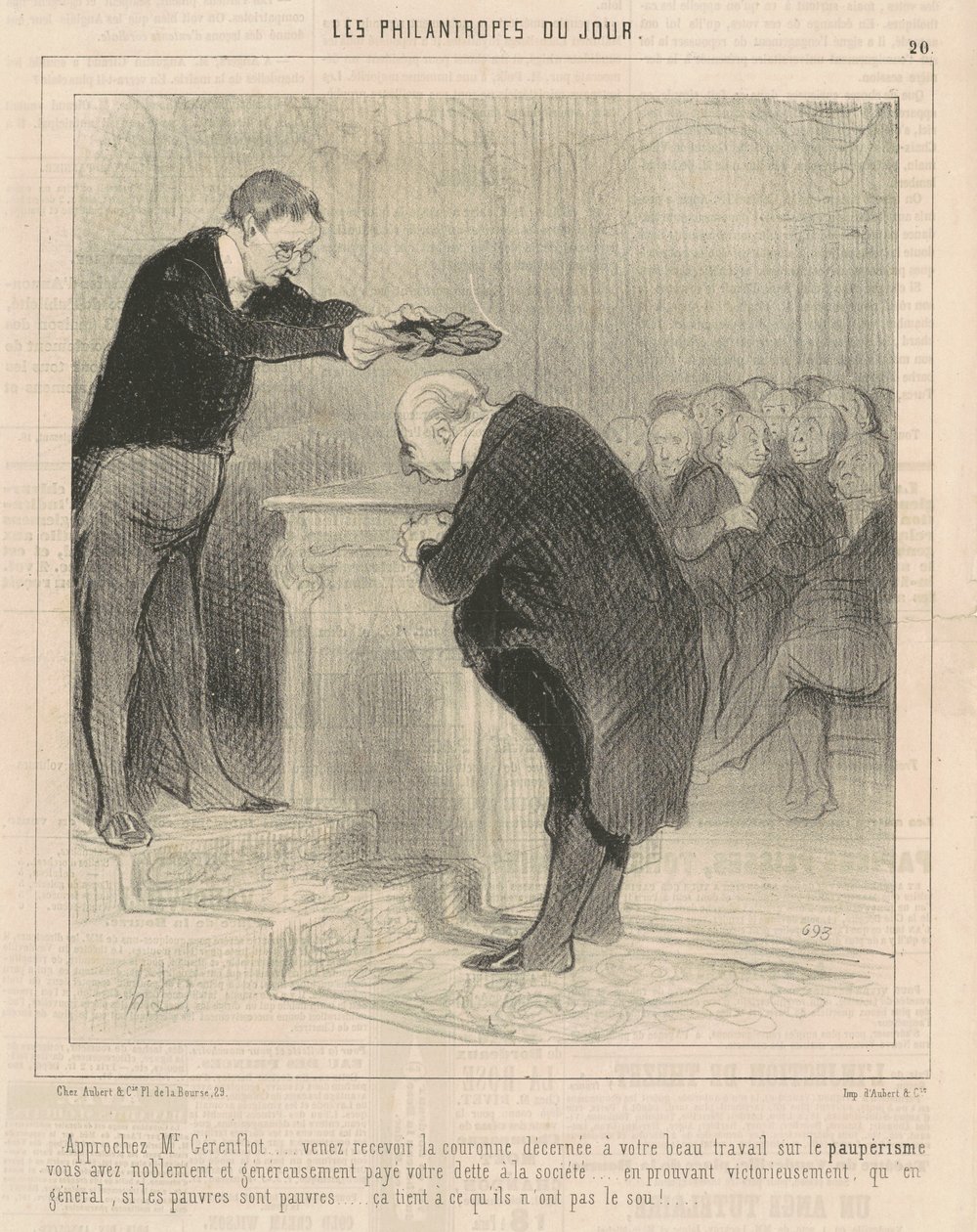 Aproxime-se do Sr. Gérenflot... venha e receba... de Honoré Daumier