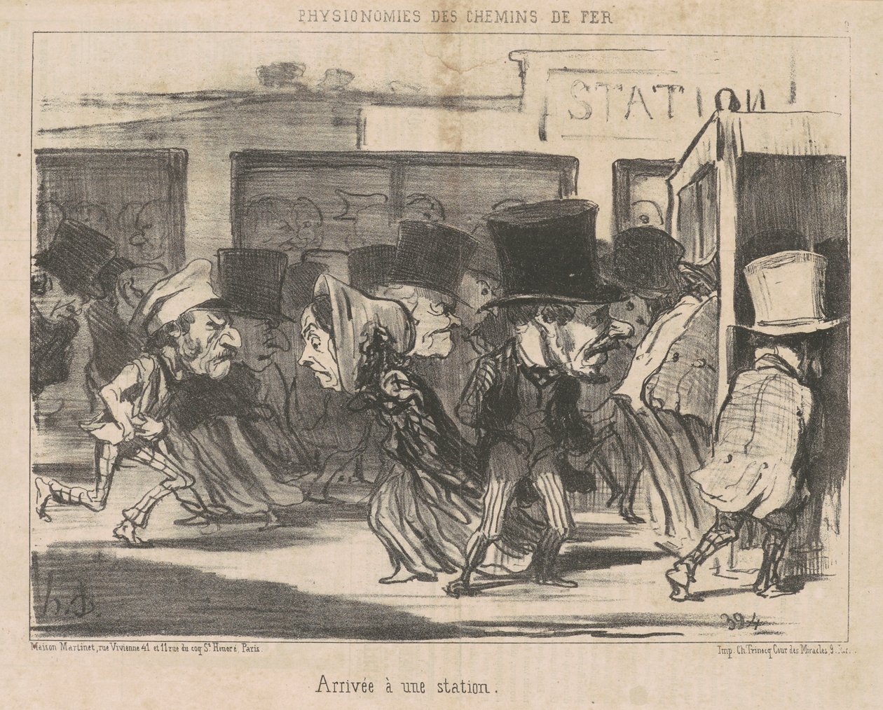 Chegada a uma estação de Honoré Daumier