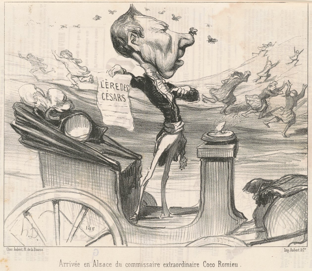 Chegada na Alsácia do comissário ... de Honoré Daumier