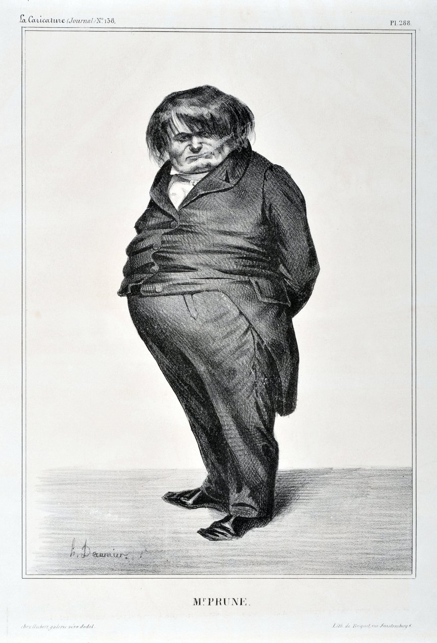 Obra de Honore Daumier (1808-1879). Charivari data de 1833: Serie Celebrites de la Caricature "M. Plum" MUSEE DES BEAUX ARTS - PALAIS LONGCHAMP, MARSEILLE de Honoré Daumier