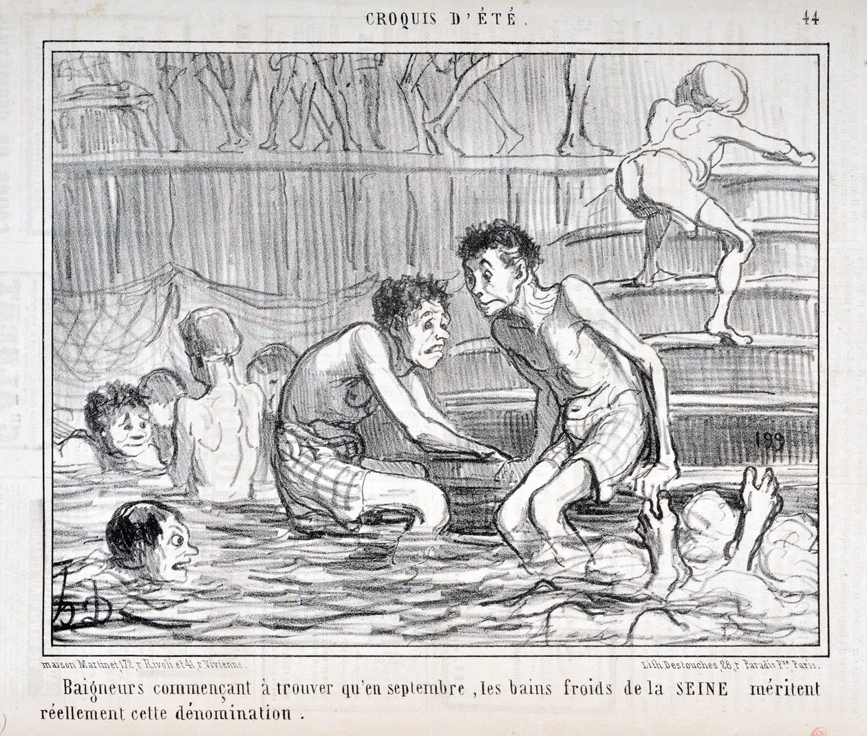Obras de arte de Honore Daumier (1808-1879) Charivari data de 1858: Serie CRUQUIS D