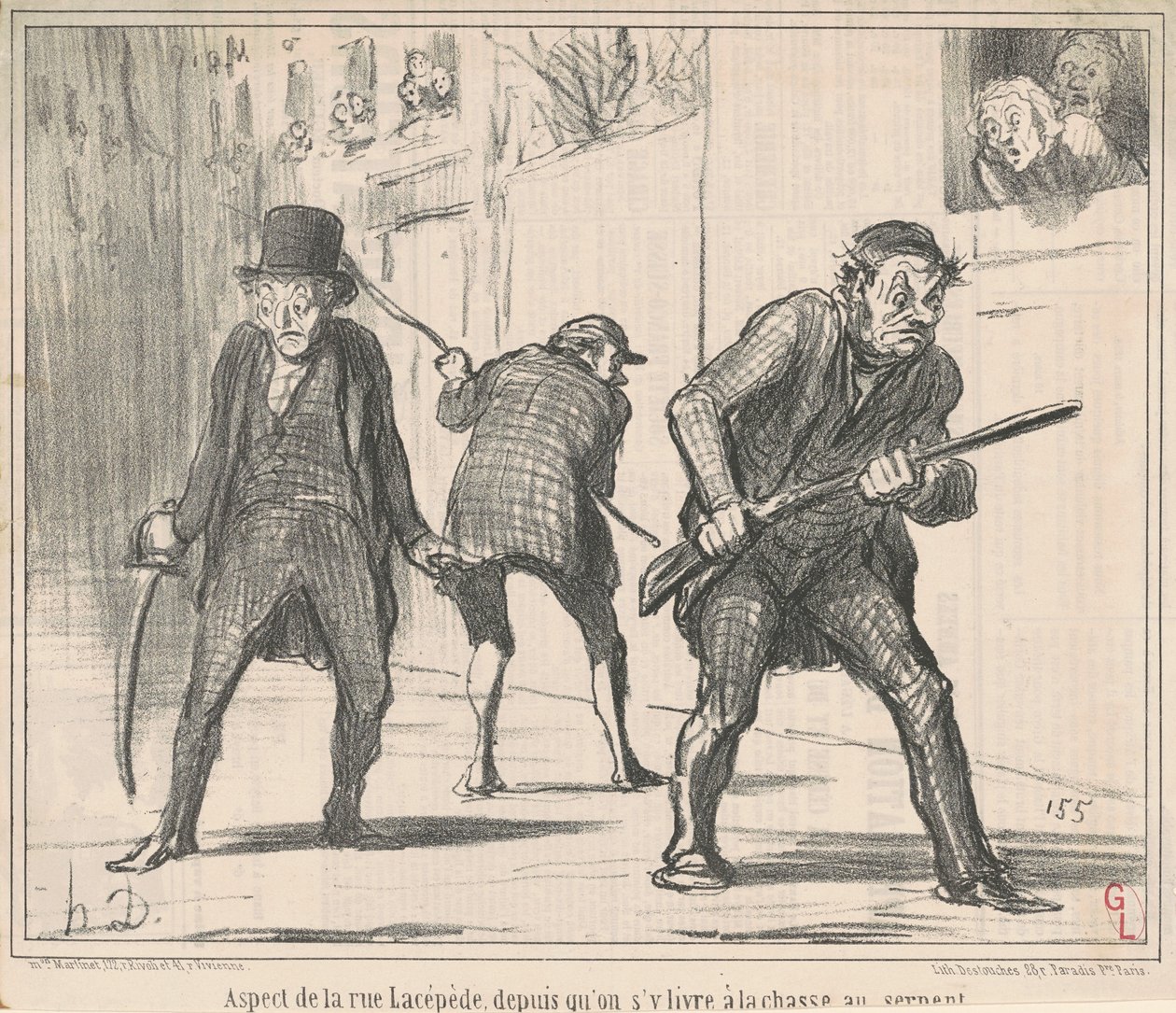Aspecto da rue Lacépède ... de Honoré Daumier