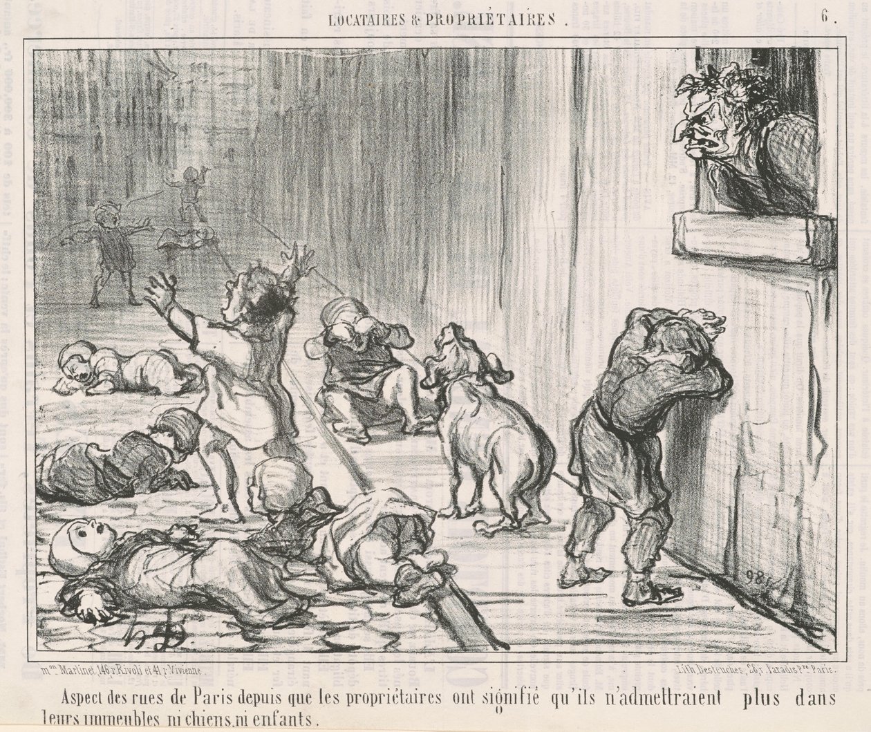 Aspecto das ruas de Paris de ... de Honoré Daumier