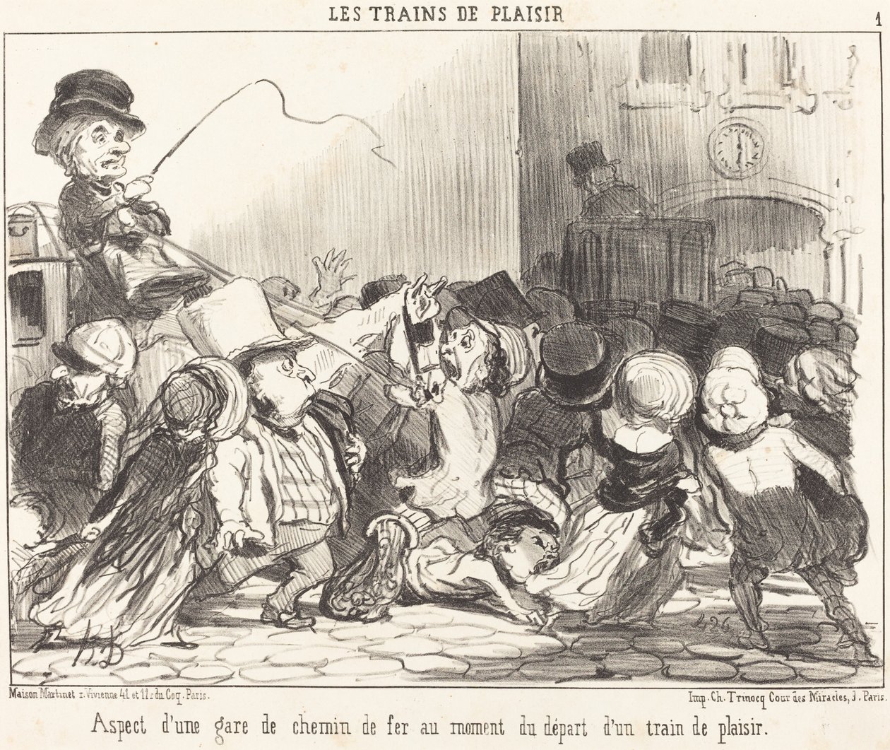 Aparência de uma estação ferroviária... de Honoré Daumier
