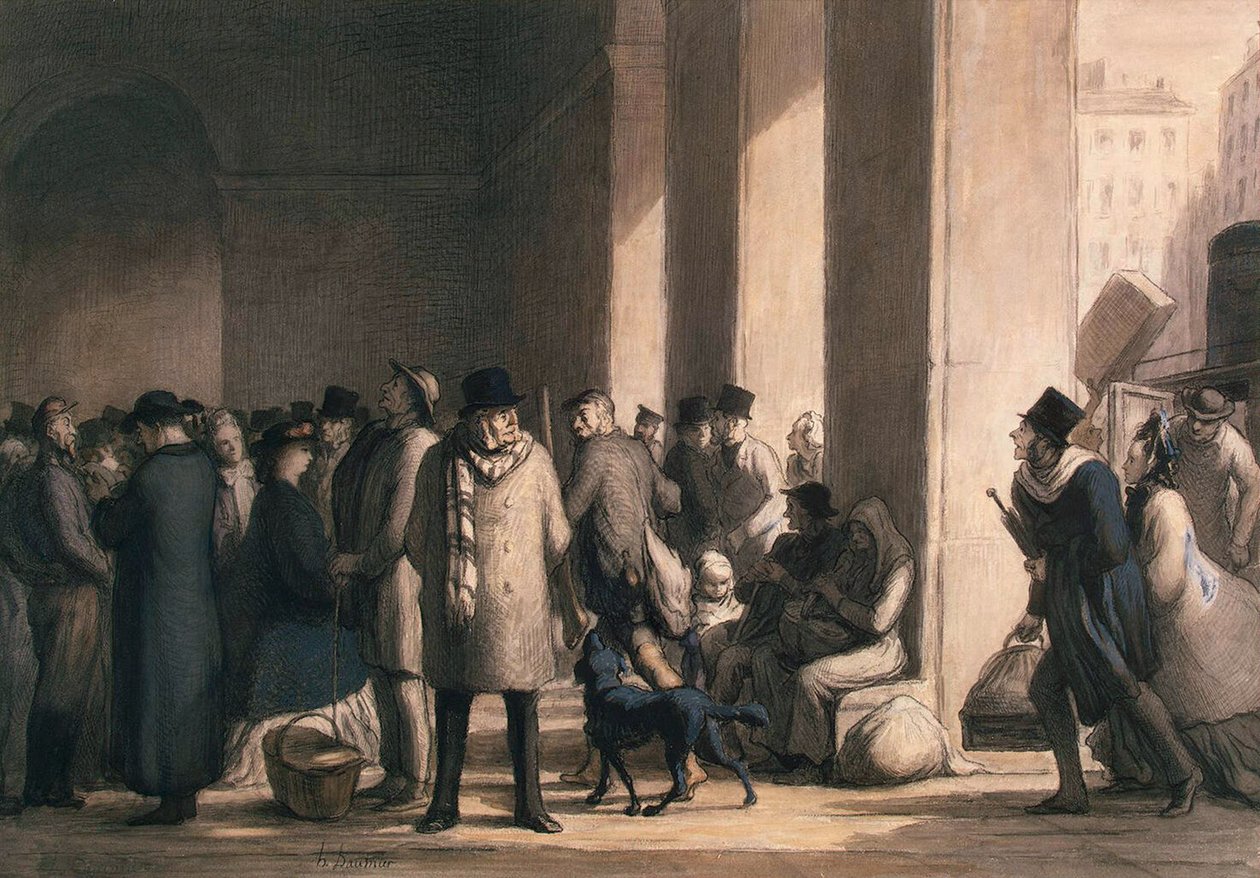 Na Gare Saint-Lazare, década de 1860. de Honoré Daumier