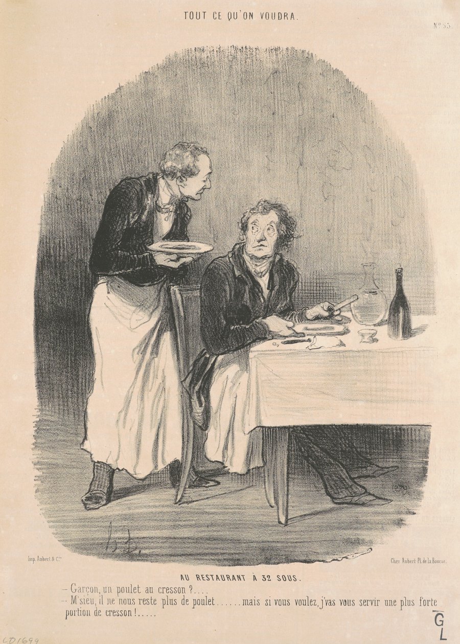 No restaurante a 32 centavos de Honoré Daumier