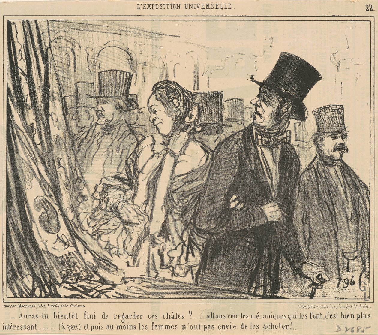 Você vai parar de olhar para esses xales em breve? de Honoré Daumier