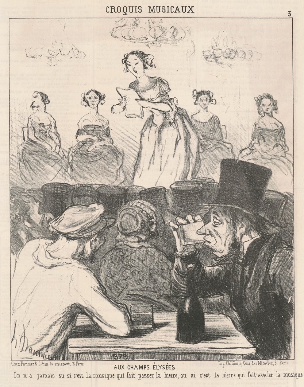 Para os Champs Elysées de Honoré Daumier