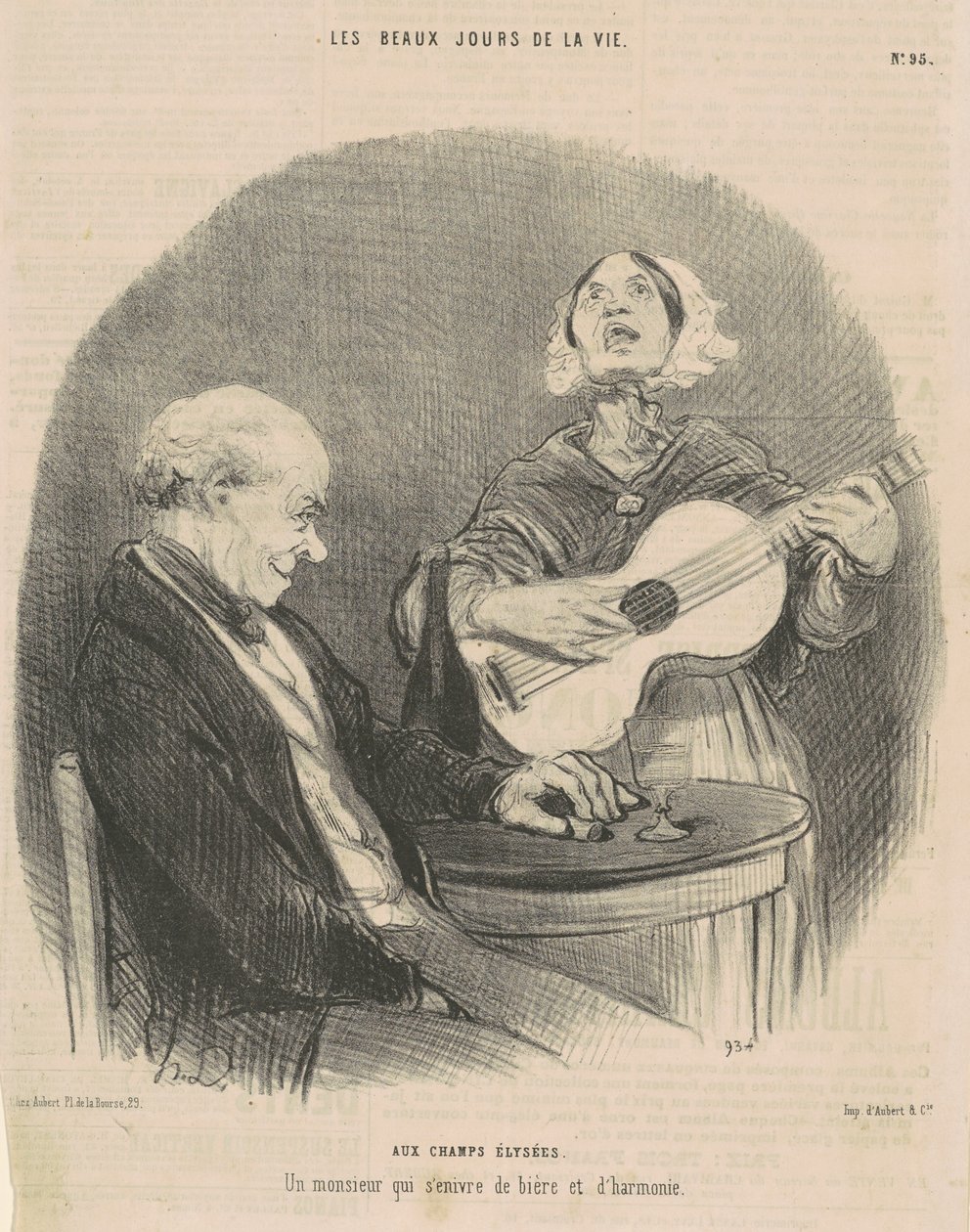 Para os Champs Elysées de Honoré Daumier