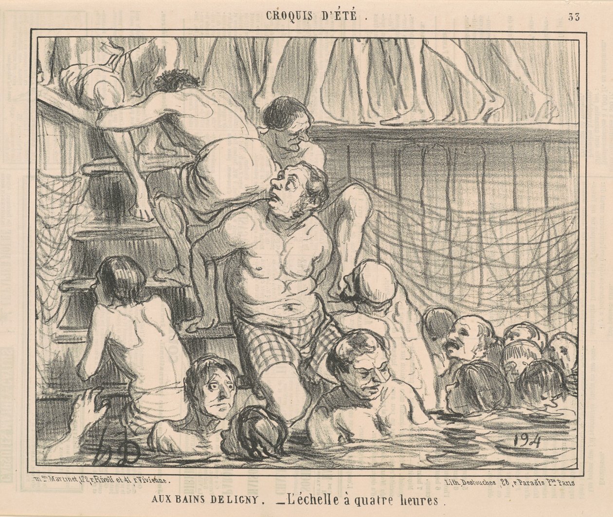 Nos banhos Deligny de Honoré Daumier