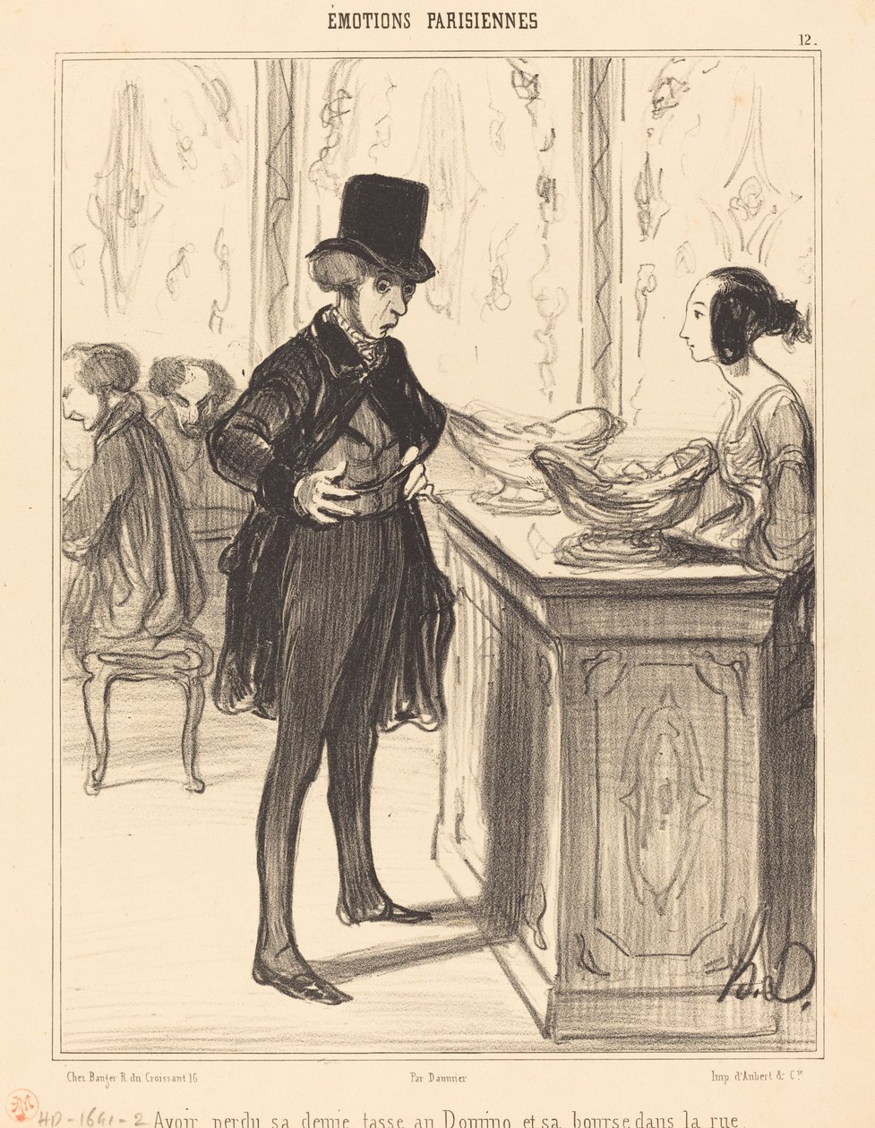 Avoir perdu sa demi-tasse au Domino et sa bourse dans la rue de Honoré Daumier