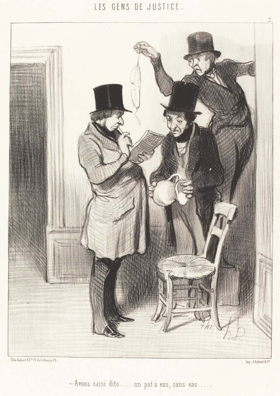 Avons saisi aqui... un pot a eau, sans eau de Honoré Daumier