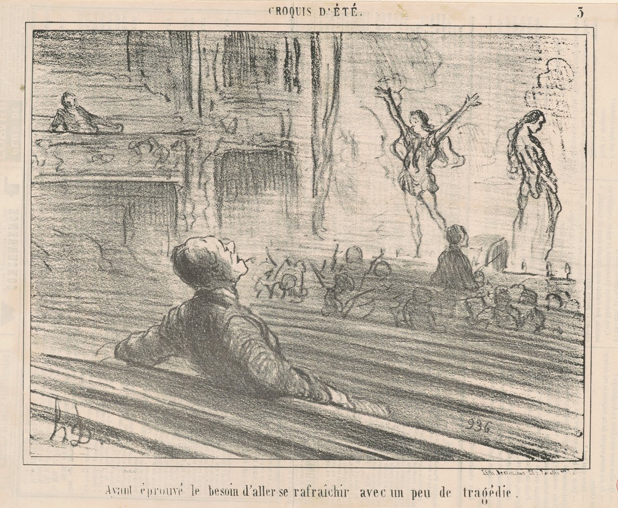 Sentindo a necessidade de refrescar com... de Honoré Daumier