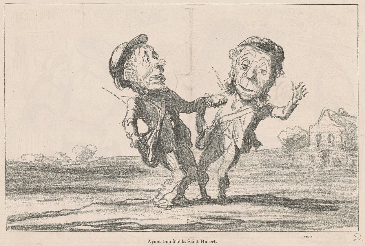 Tendo celebrado demais Saint-Hubert de Honoré Daumier