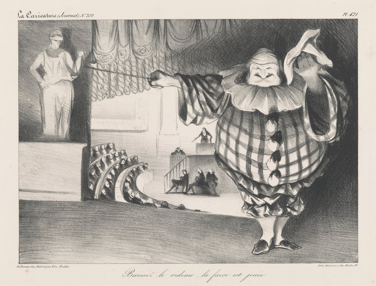 Baissez le rideau, la farce est jou?e (Abaixe a cortina, a farsa acabou) de Honoré Daumier