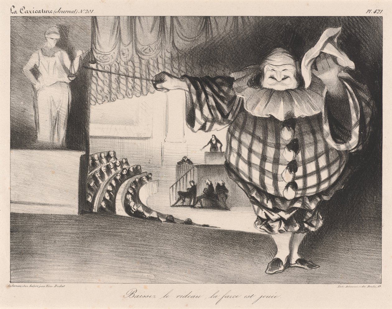 Baissez le rideau, la farce est jouée (Baixe a cortina, a farsa acabou) de Honoré Daumier