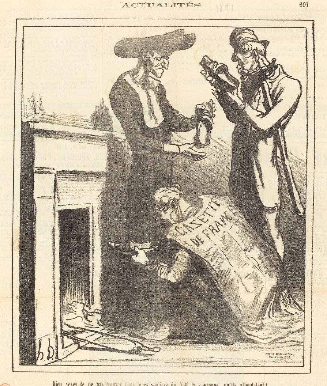 Muito chateado por não encontrar... a coroa... de Honoré Daumier