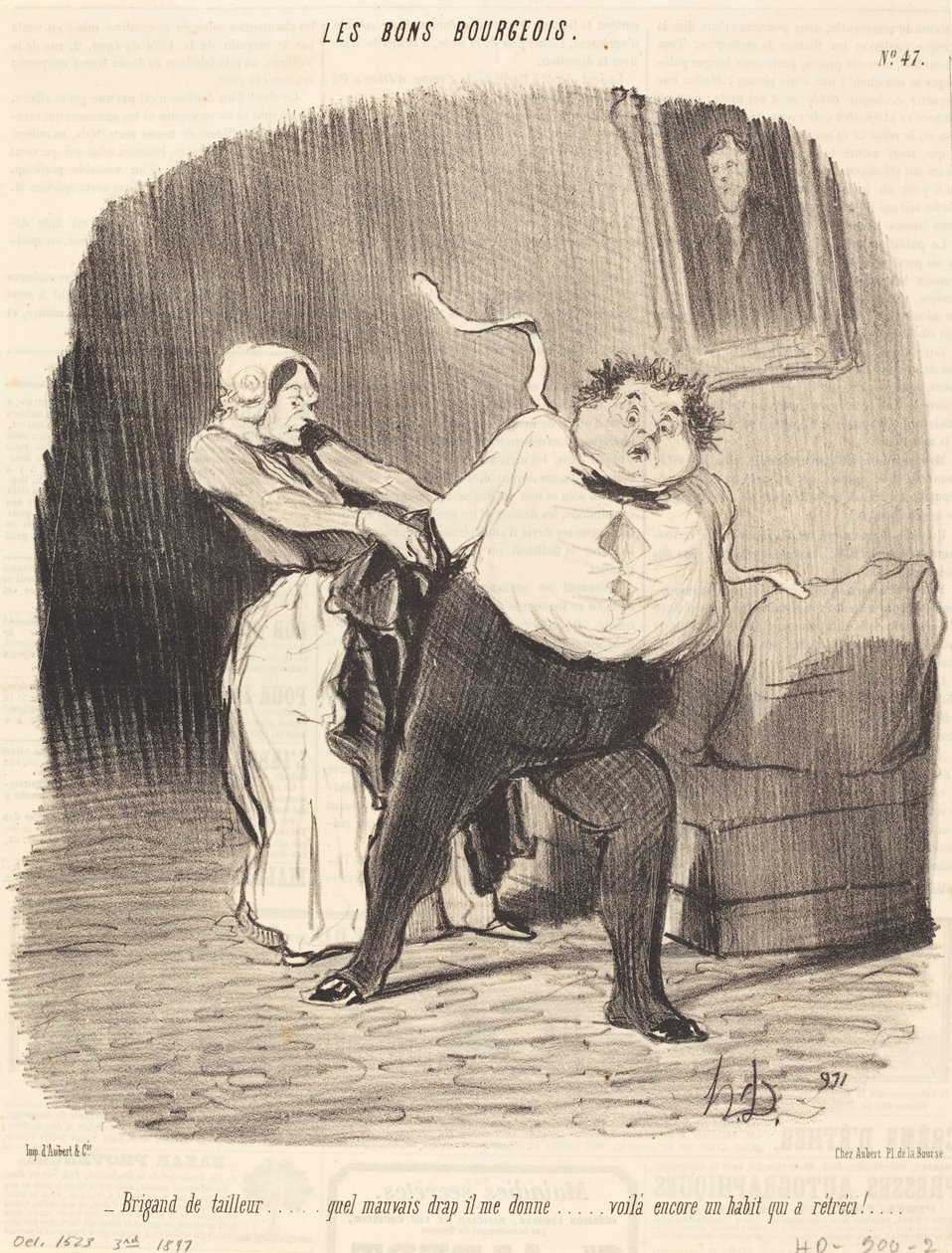 O bandido do alfaiate... outro casaco... encolhido! de Honoré Daumier