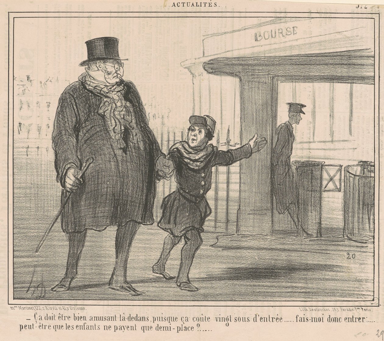Deve ser divertido lá... de Honoré Daumier