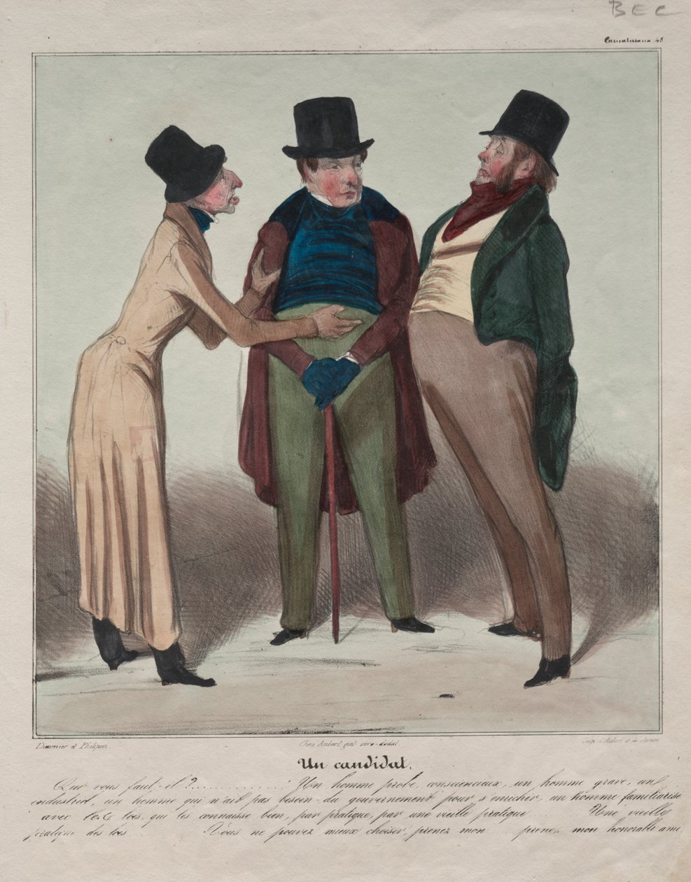 Caricaturana (ilustração 48): Um candidato de Honoré Daumier