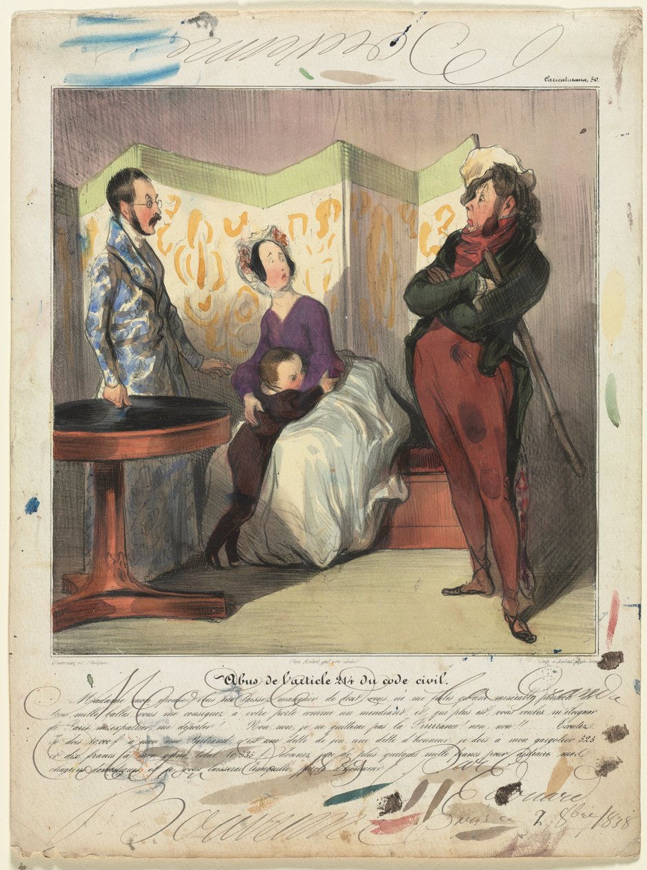 Caricaturana (placa 50): Violação do artigo 24 do Código Civil de Honoré Daumier