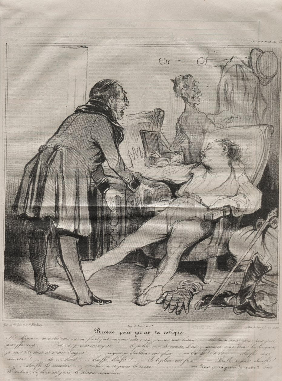Caricaturana, prato 72: Receita para curar cólicas de Honoré Daumier