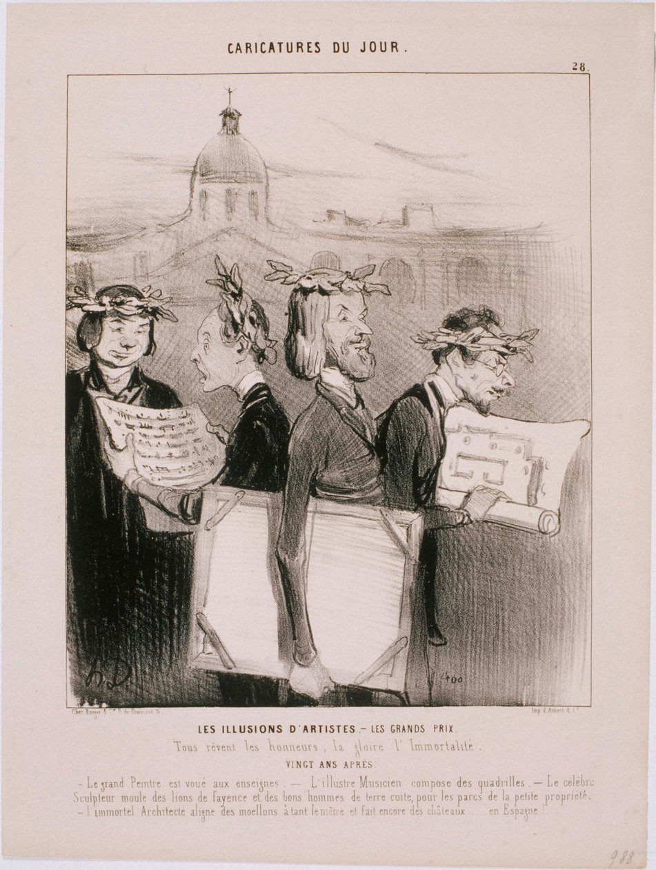 Caricaturas do dia - ilusões de artistas de Honoré Daumier