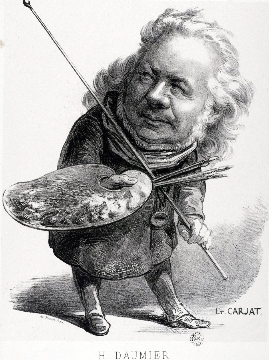 Cartoon de Honore Daumier (1808-1879), gravador, pintor e escultor francês. Gravura de carjat (1828-1906). Dim: 29,5x23cm. Museu Arbaud. de Honoré Daumier