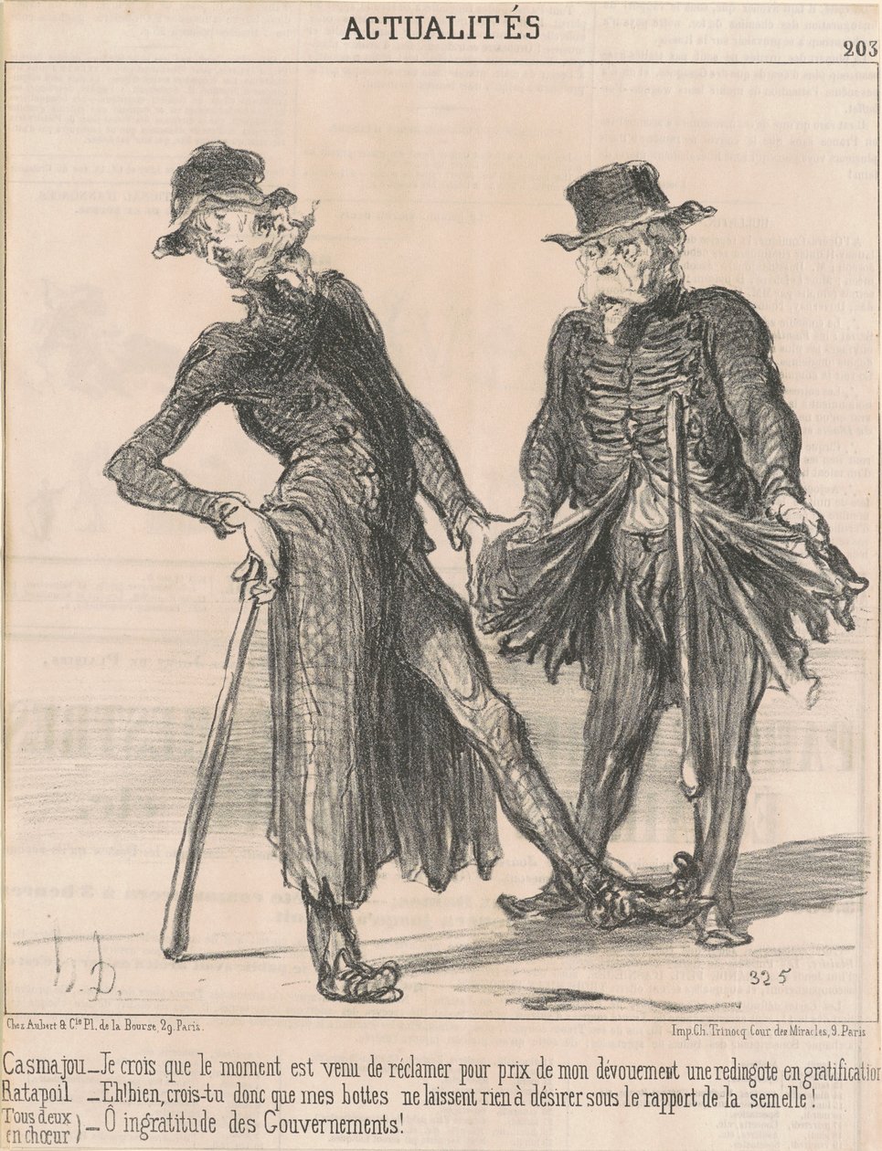 Casmajou -- Ratapoil (ambos em coro) de Honoré Daumier