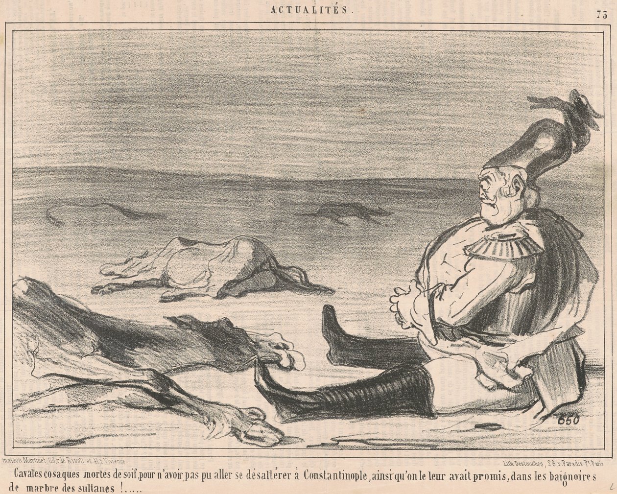 Cavaleiros cossacos que morreram de sede... de Honoré Daumier